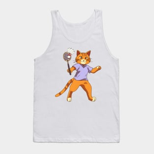 Anime Cat Playing Badminton Tank Top